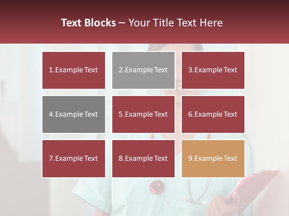 A Woman In Scrubs Is Holding A Clipboard PowerPoint Template