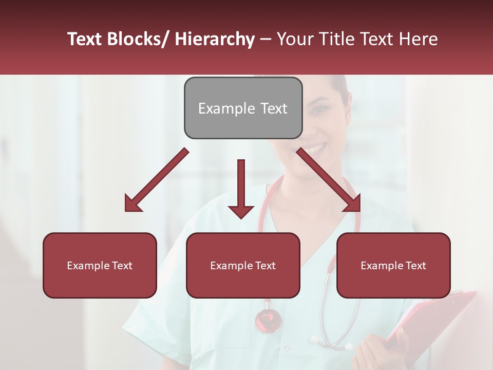 A Woman In Scrubs Is Holding A Clipboard PowerPoint Template