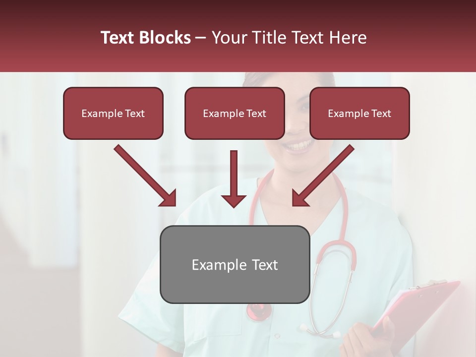 A Woman In Scrubs Is Holding A Clipboard PowerPoint Template