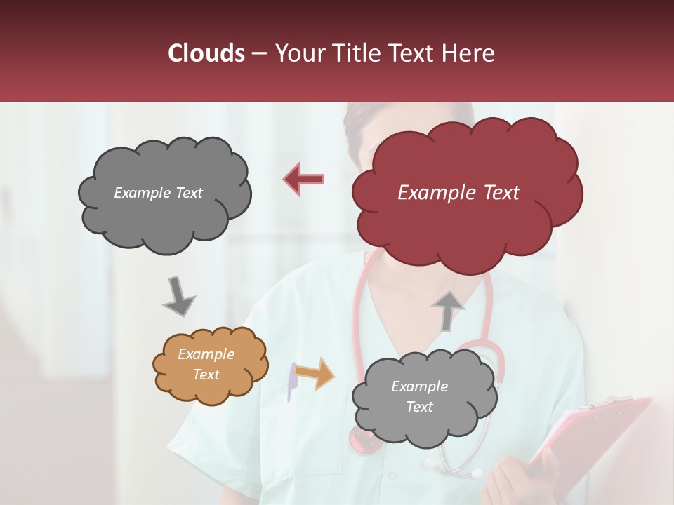 A Woman In Scrubs Is Holding A Clipboard PowerPoint Template