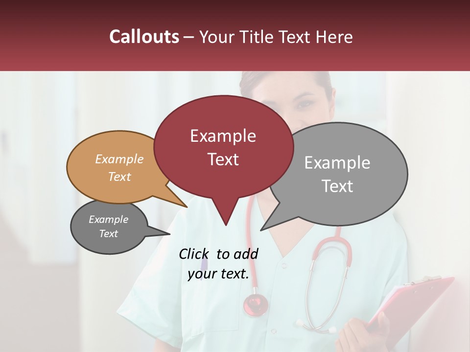 A Woman In Scrubs Is Holding A Clipboard PowerPoint Template