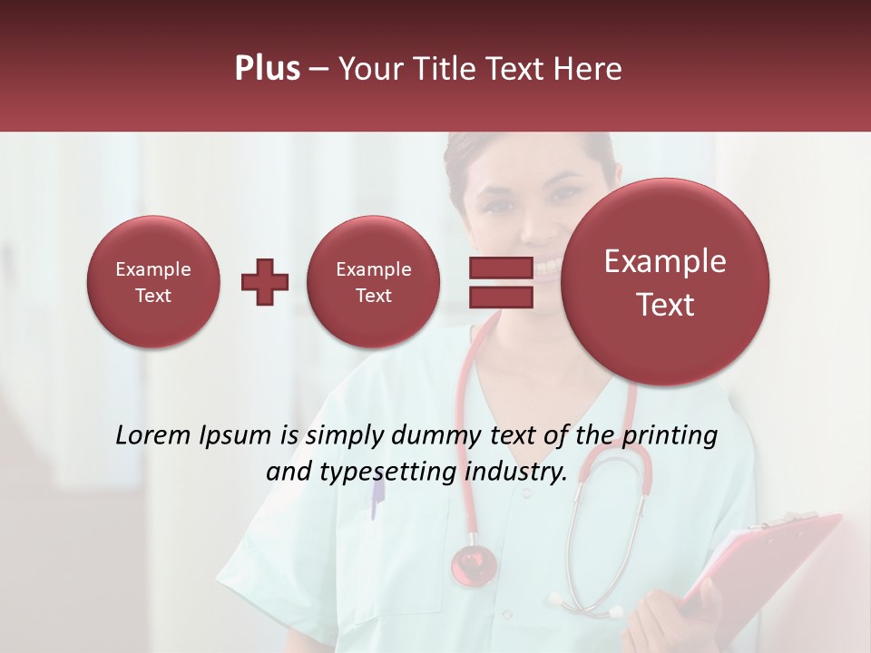 A Woman In Scrubs Is Holding A Clipboard PowerPoint Template