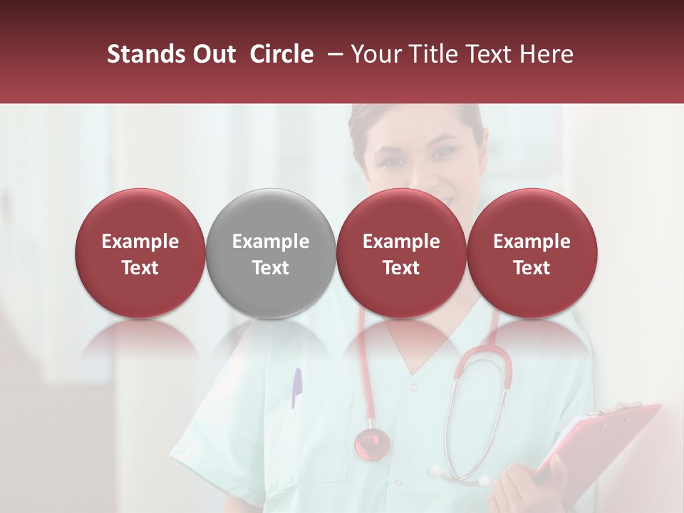 A Woman In Scrubs Is Holding A Clipboard PowerPoint Template