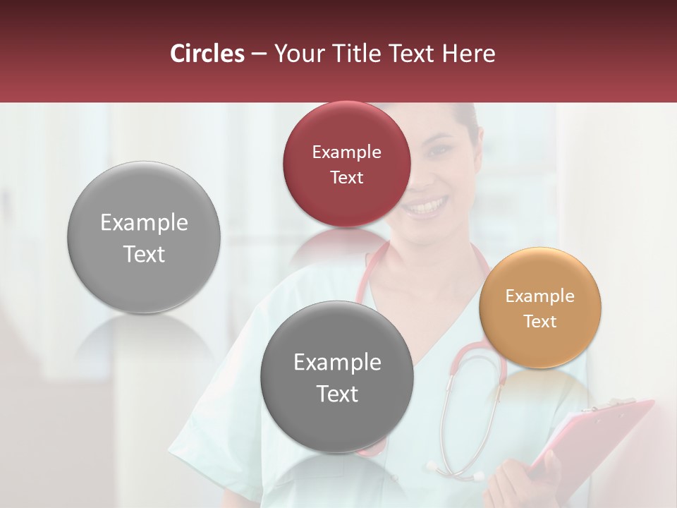 A Woman In Scrubs Is Holding A Clipboard PowerPoint Template