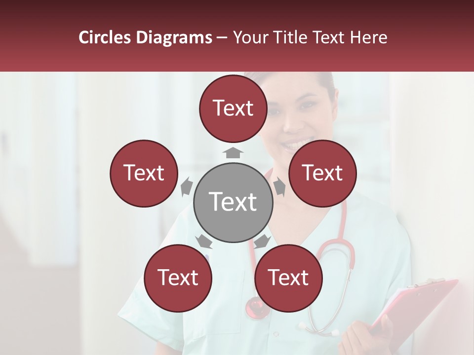 A Woman In Scrubs Is Holding A Clipboard PowerPoint Template