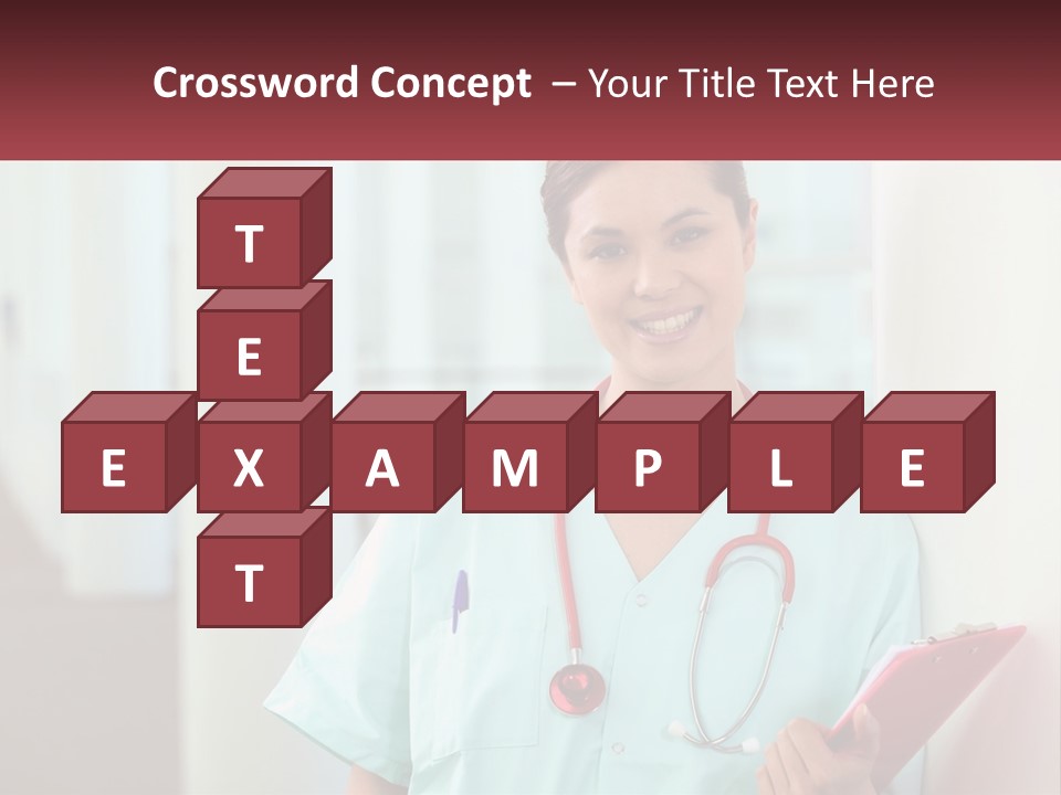 A Woman In Scrubs Is Holding A Clipboard PowerPoint Template