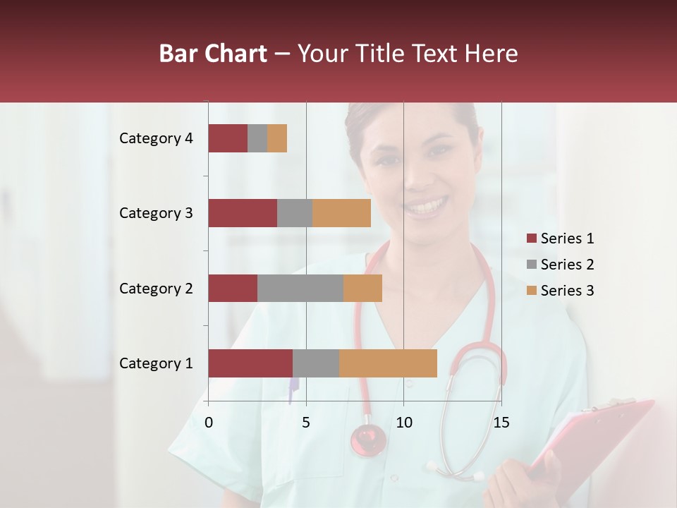 A Woman In Scrubs Is Holding A Clipboard PowerPoint Template