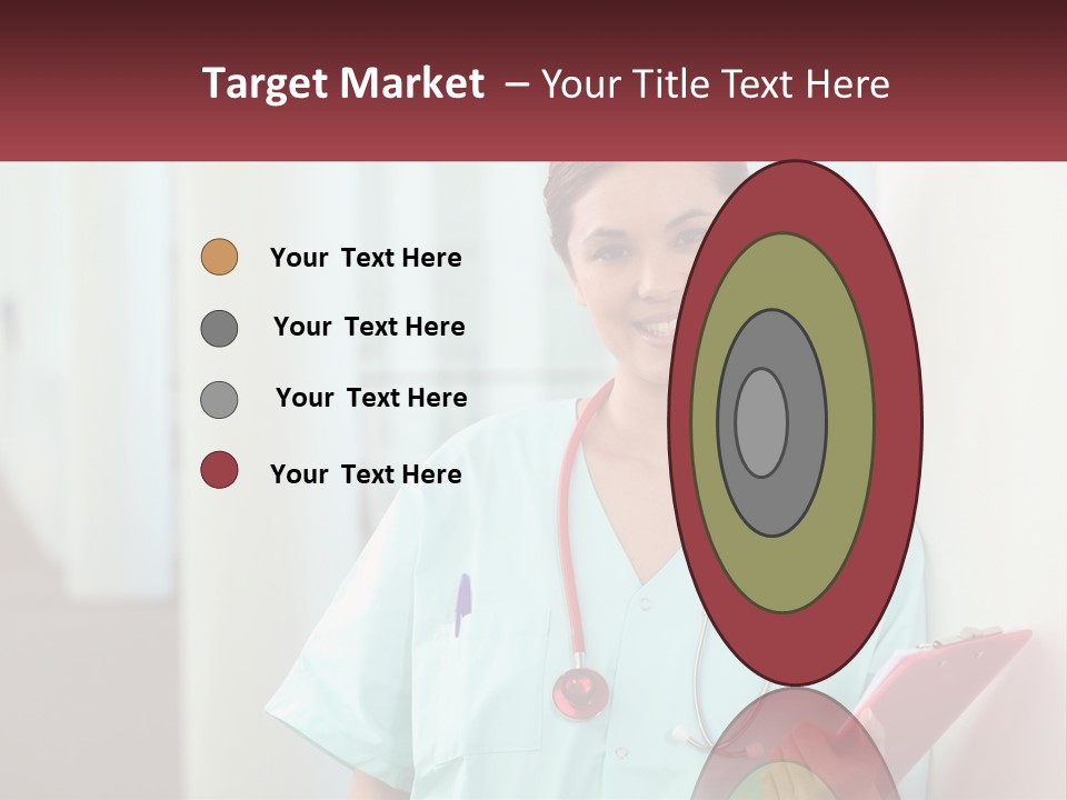 A Woman In Scrubs Is Holding A Clipboard PowerPoint Template