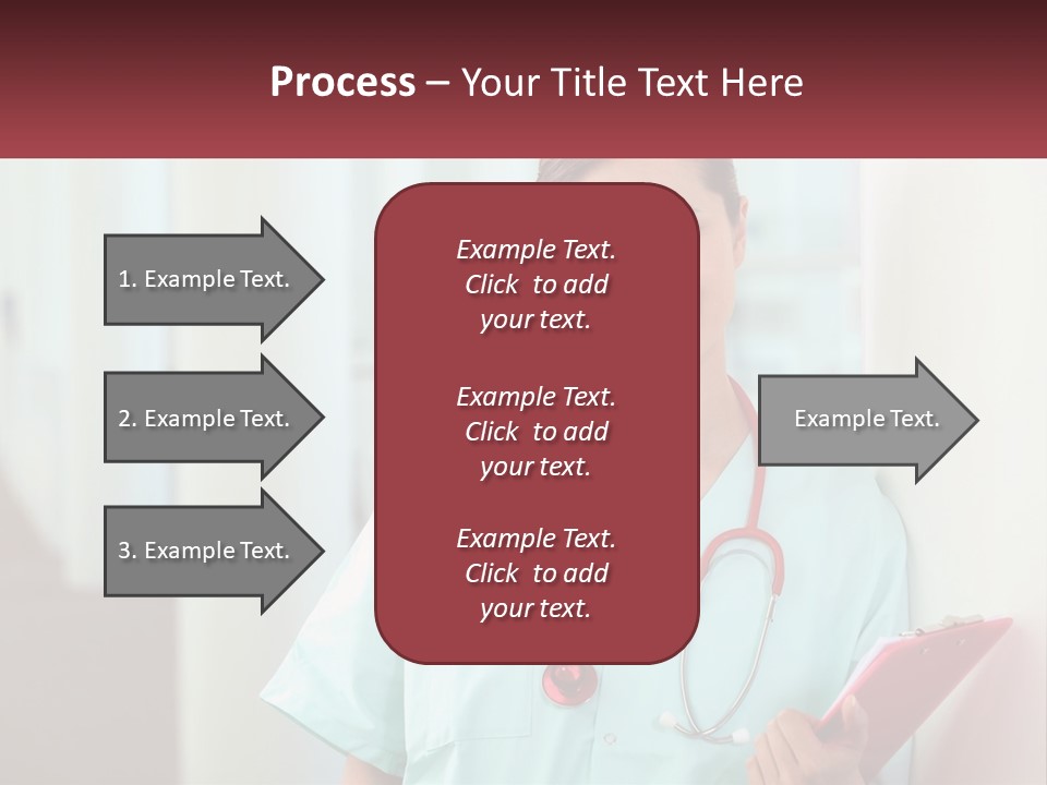 A Woman In Scrubs Is Holding A Clipboard PowerPoint Template