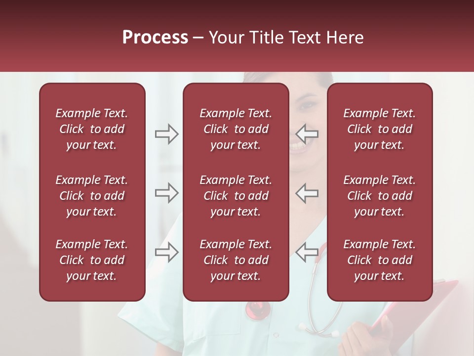 A Woman In Scrubs Is Holding A Clipboard PowerPoint Template