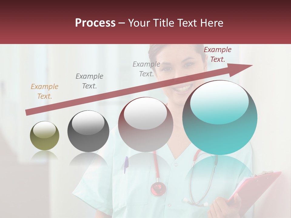 A Woman In Scrubs Is Holding A Clipboard PowerPoint Template