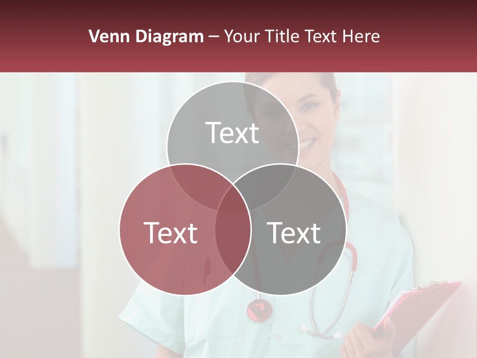 A Woman In Scrubs Is Holding A Clipboard PowerPoint Template