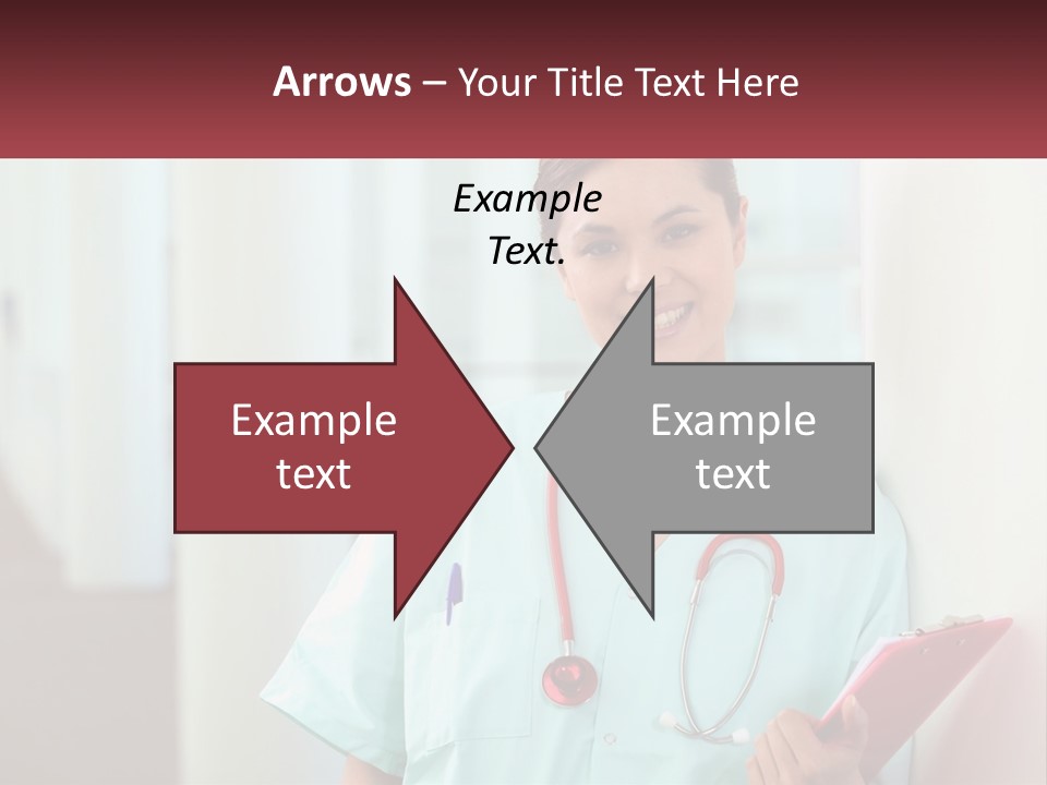 A Woman In Scrubs Is Holding A Clipboard PowerPoint Template