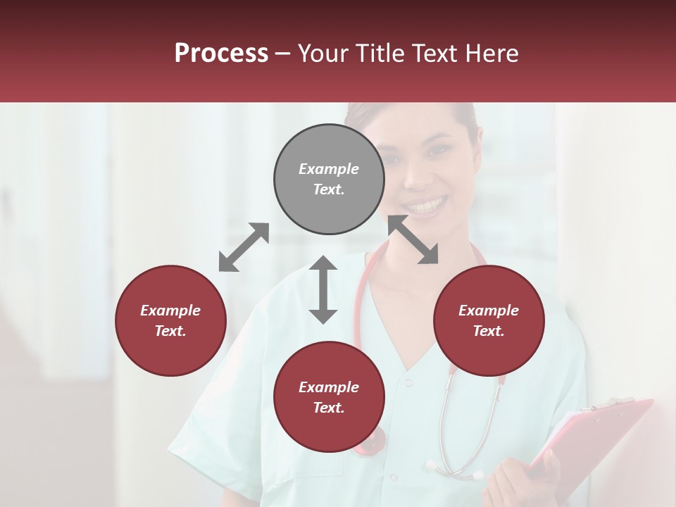 A Woman In Scrubs Is Holding A Clipboard PowerPoint Template