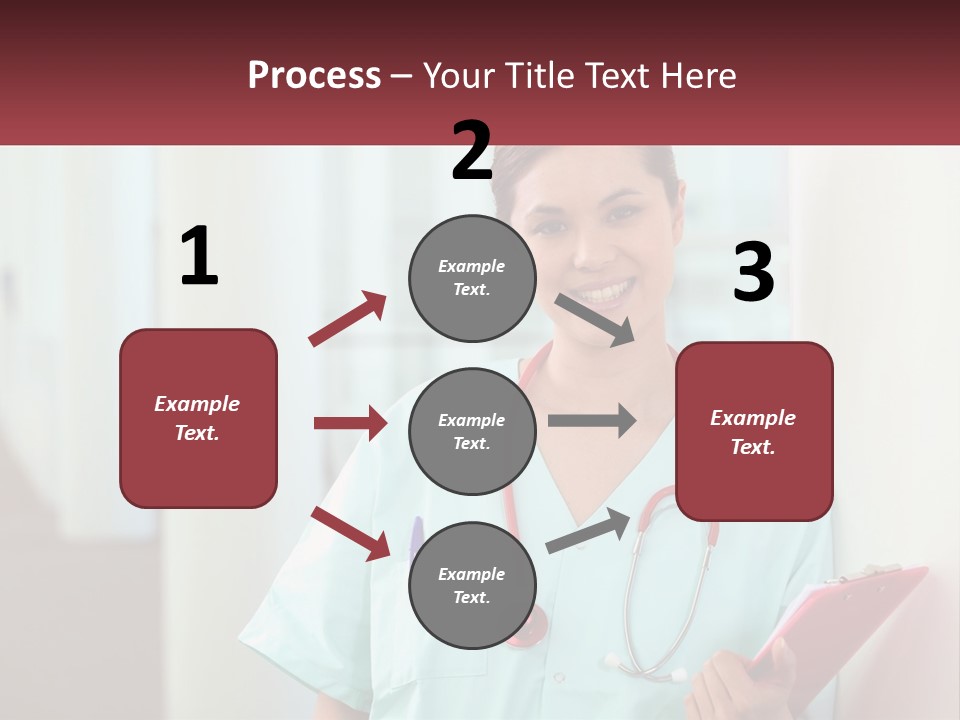 A Woman In Scrubs Is Holding A Clipboard PowerPoint Template