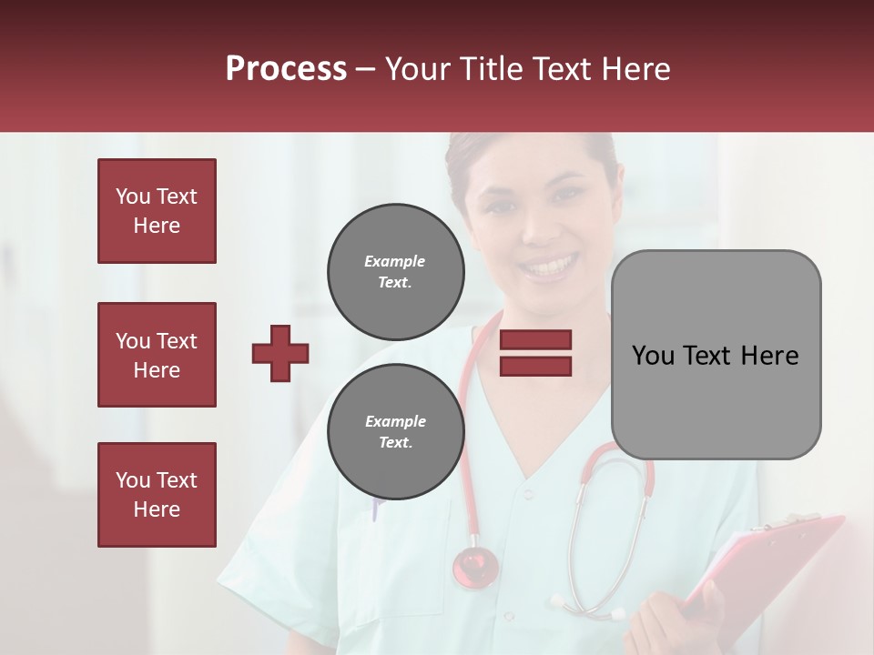 A Woman In Scrubs Is Holding A Clipboard PowerPoint Template