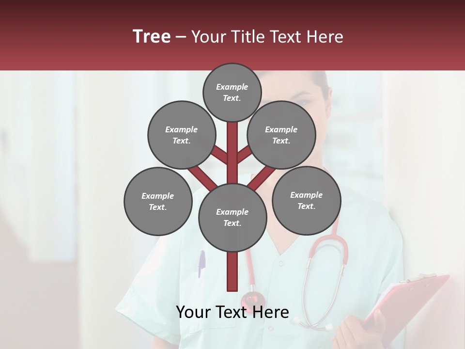 A Woman In Scrubs Is Holding A Clipboard PowerPoint Template