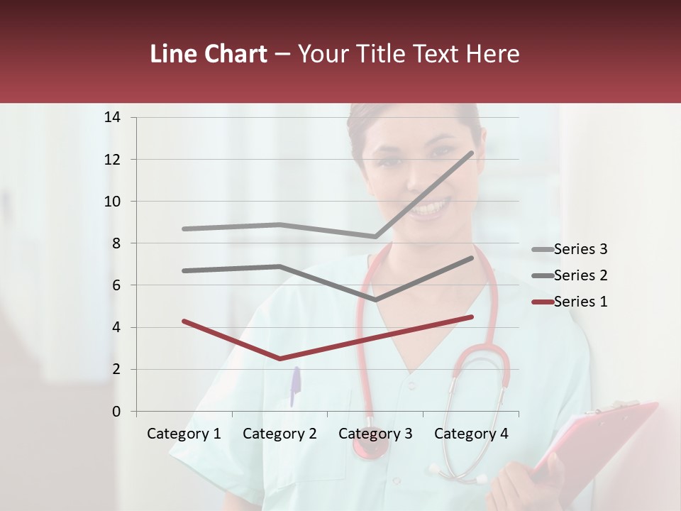 A Woman In Scrubs Is Holding A Clipboard PowerPoint Template