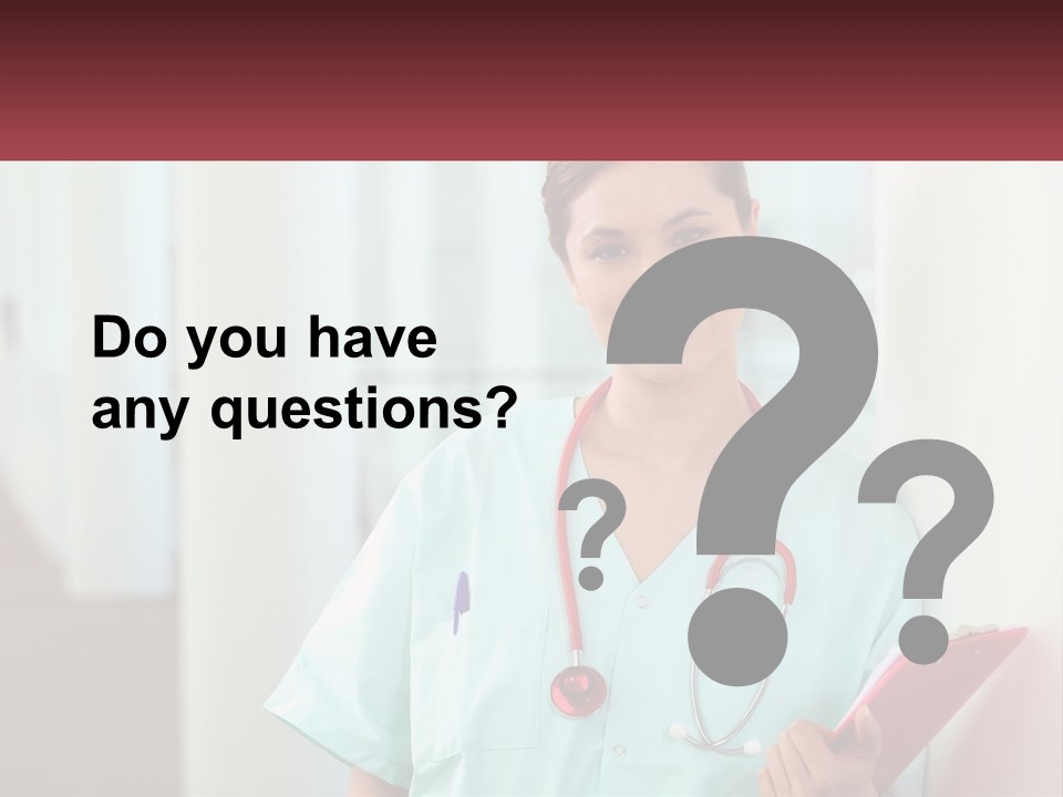A Woman In Scrubs Is Holding A Clipboard PowerPoint Template