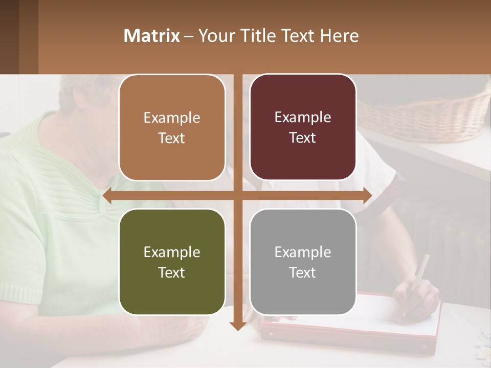 A Woman Sitting Next To A Woman Who Is Writing PowerPoint Template