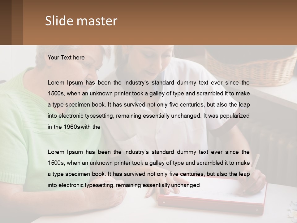 A Woman Sitting Next To A Woman Who Is Writing PowerPoint Template