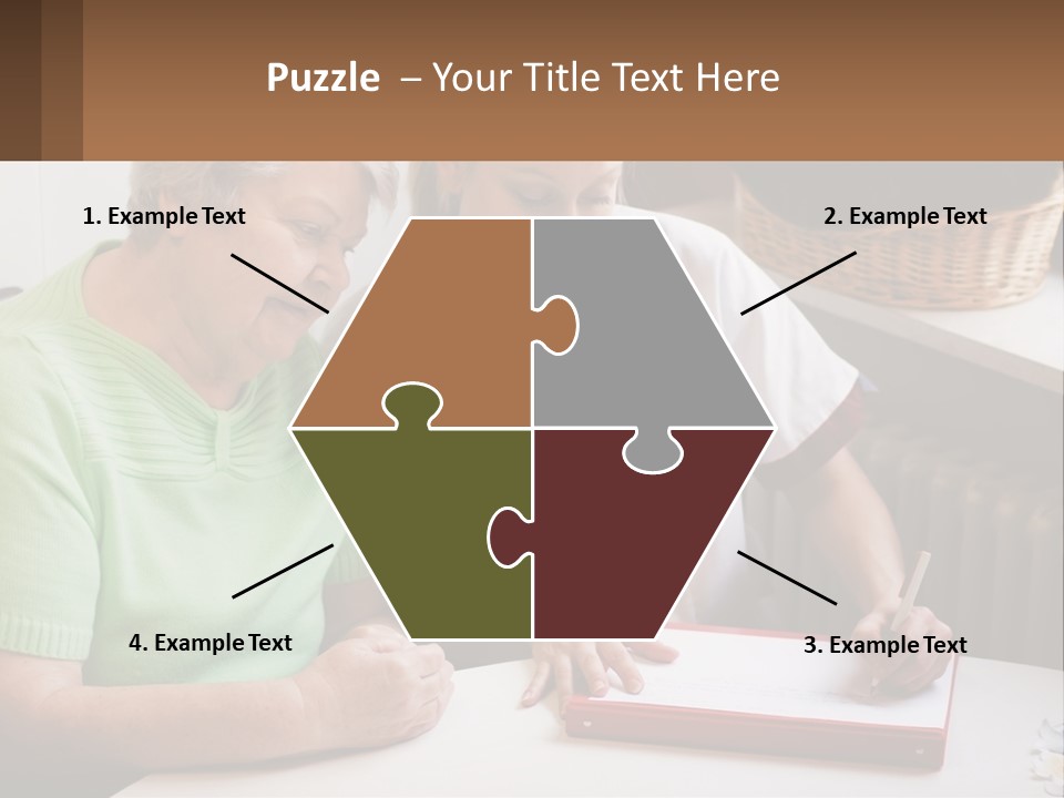 A Woman Sitting Next To A Woman Who Is Writing PowerPoint Template