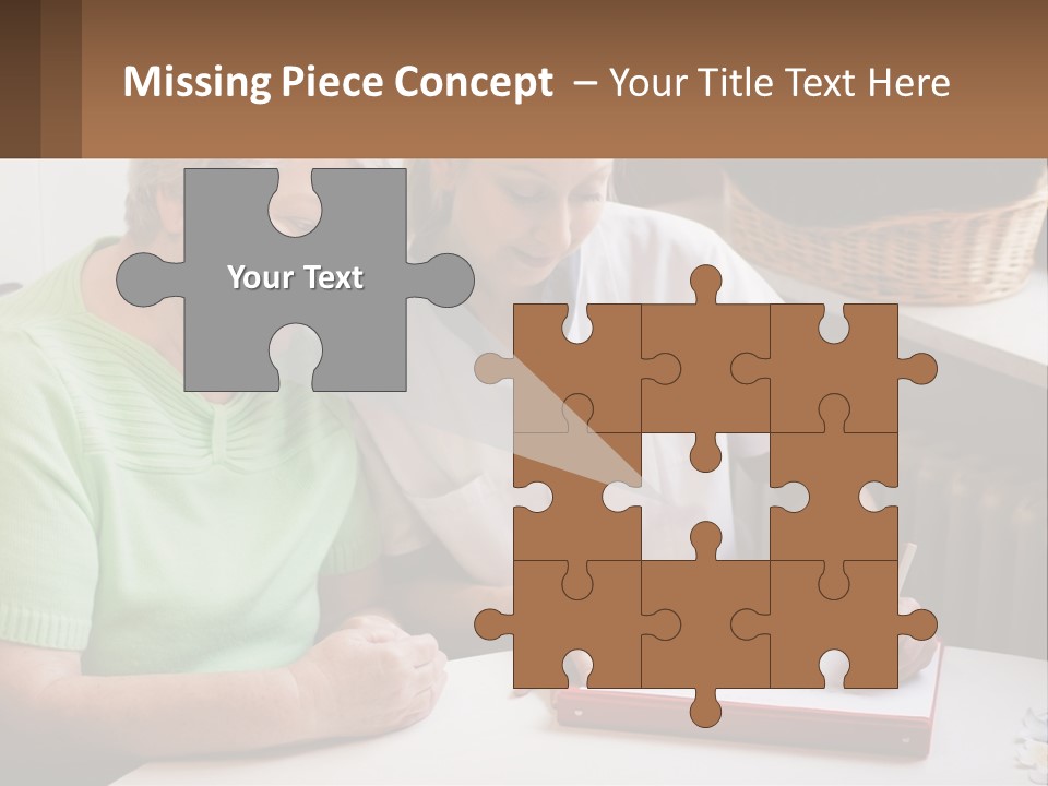 A Woman Sitting Next To A Woman Who Is Writing PowerPoint Template