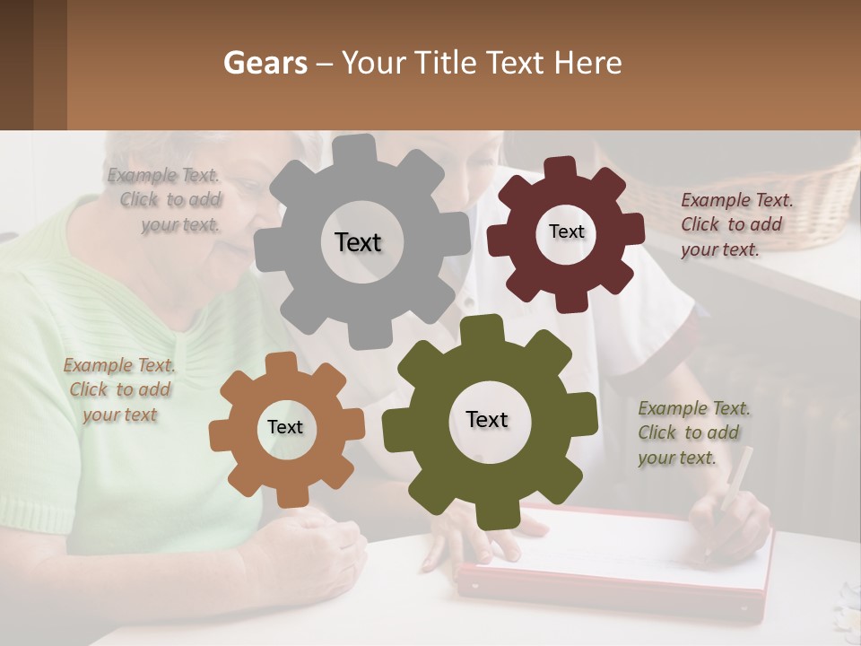 A Woman Sitting Next To A Woman Who Is Writing PowerPoint Template