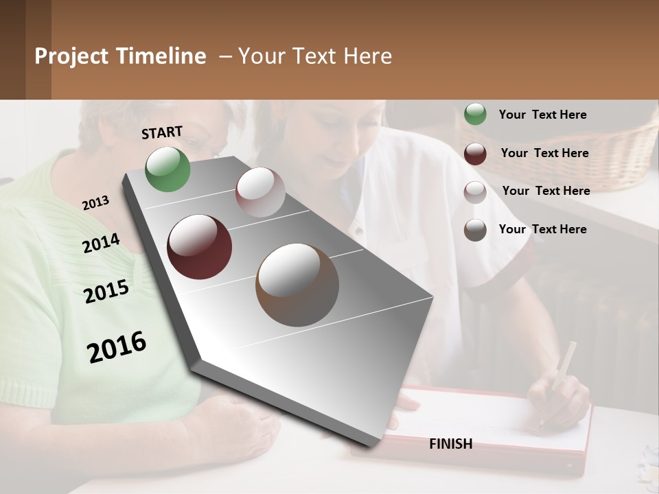 A Woman Sitting Next To A Woman Who Is Writing PowerPoint Template