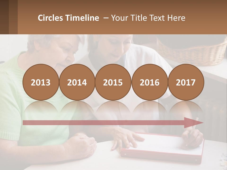 A Woman Sitting Next To A Woman Who Is Writing PowerPoint Template