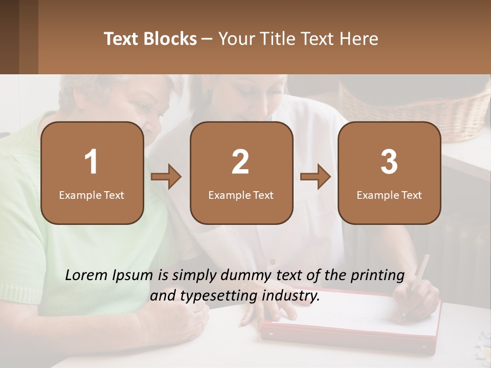 A Woman Sitting Next To A Woman Who Is Writing PowerPoint Template