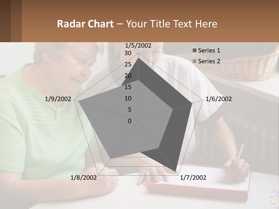 A Woman Sitting Next To A Woman Who Is Writing PowerPoint Template