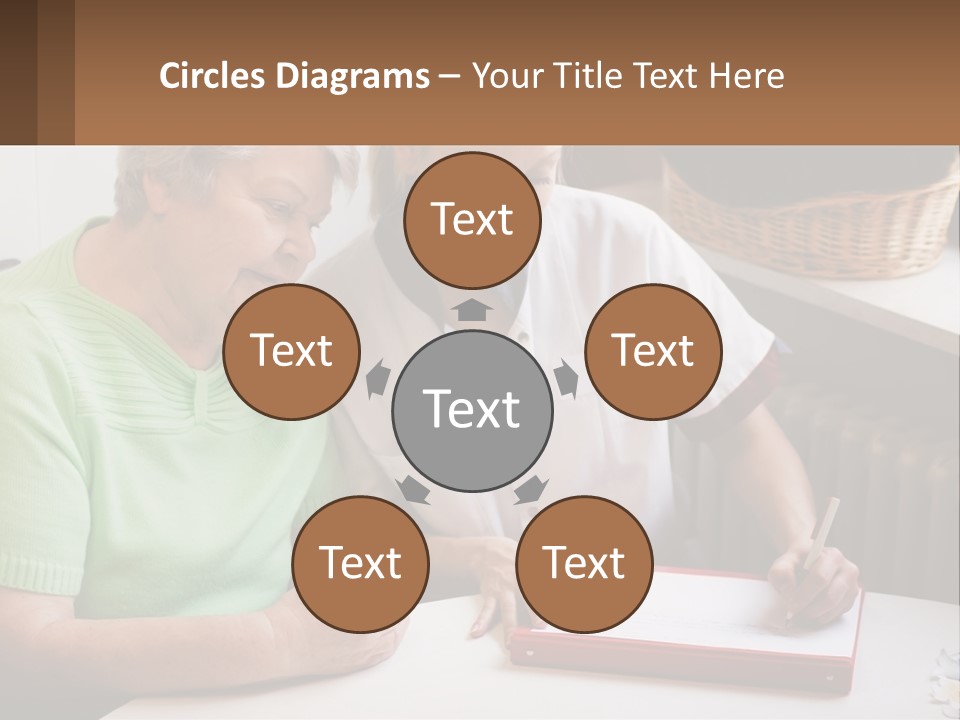 A Woman Sitting Next To A Woman Who Is Writing PowerPoint Template