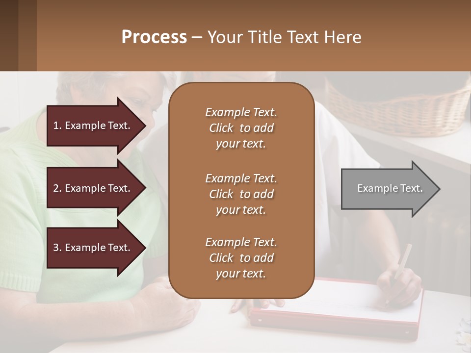 A Woman Sitting Next To A Woman Who Is Writing PowerPoint Template