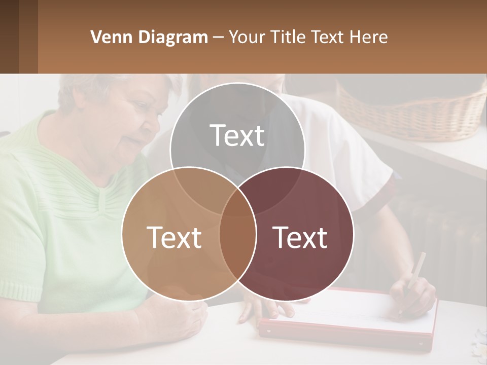 A Woman Sitting Next To A Woman Who Is Writing PowerPoint Template