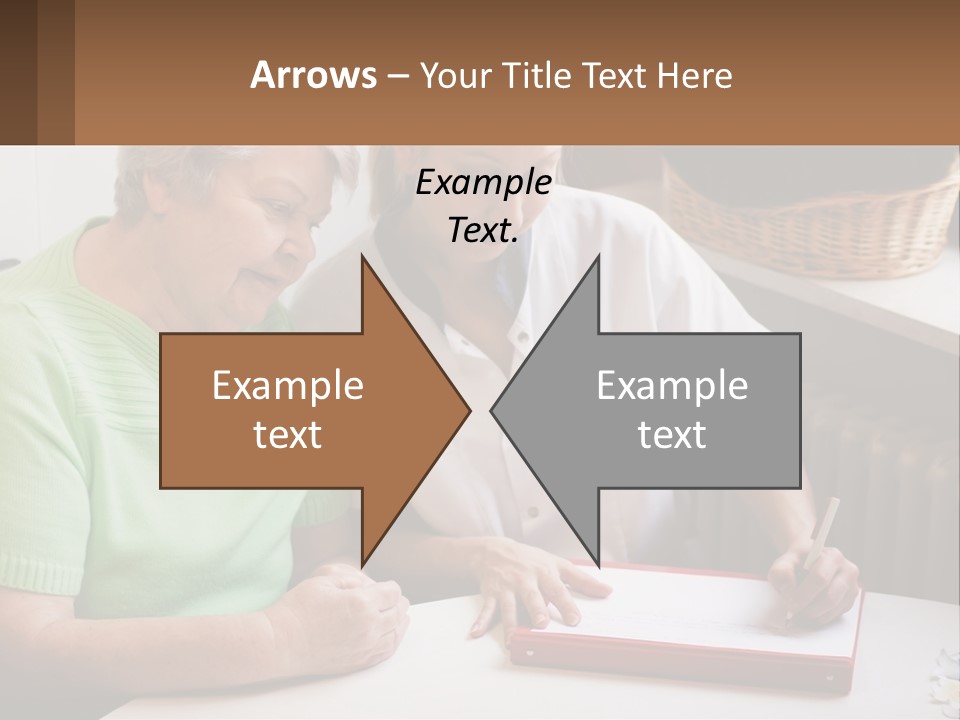 A Woman Sitting Next To A Woman Who Is Writing PowerPoint Template