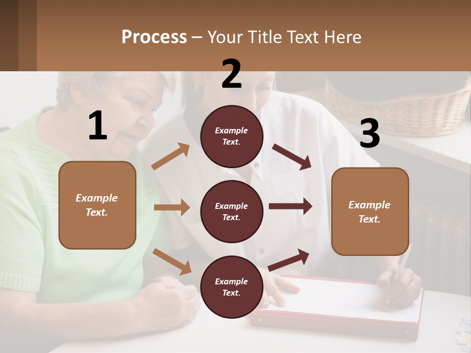 A Woman Sitting Next To A Woman Who Is Writing PowerPoint Template