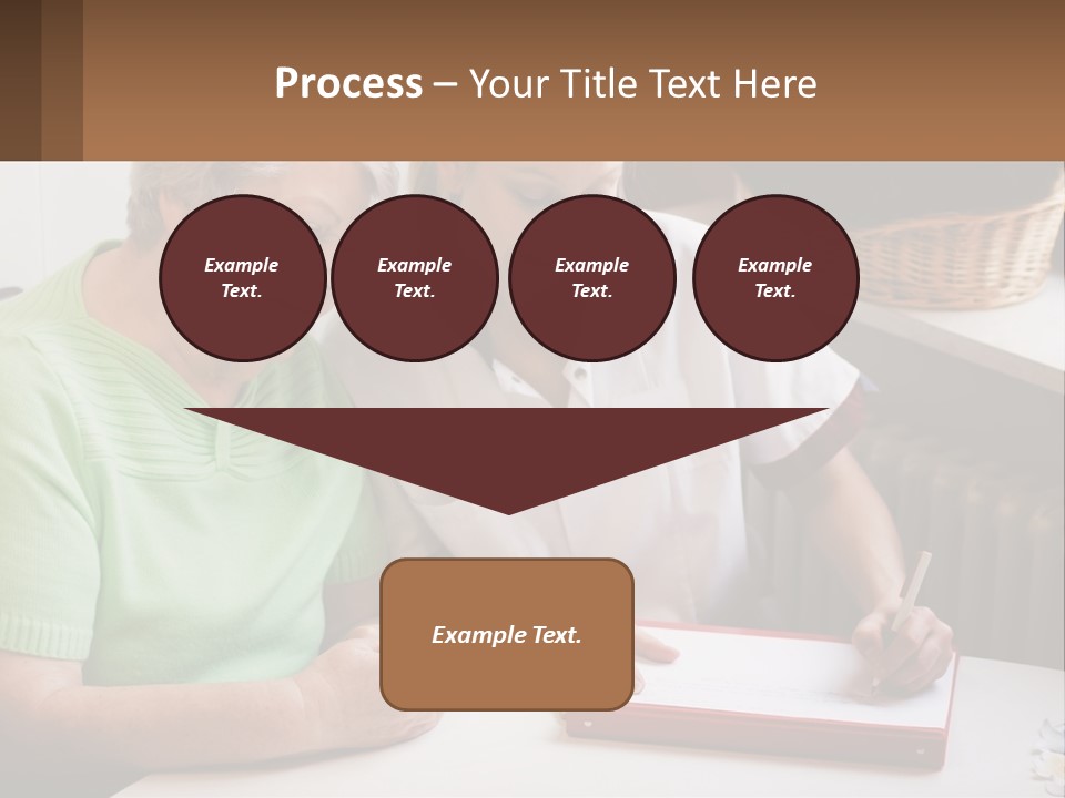 A Woman Sitting Next To A Woman Who Is Writing PowerPoint Template