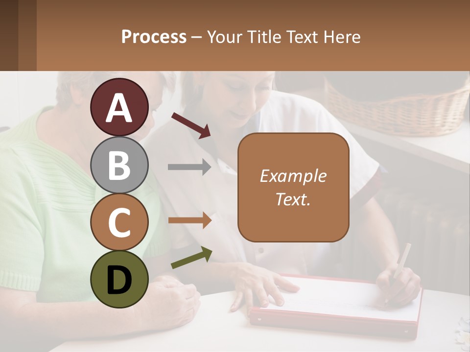 A Woman Sitting Next To A Woman Who Is Writing PowerPoint Template