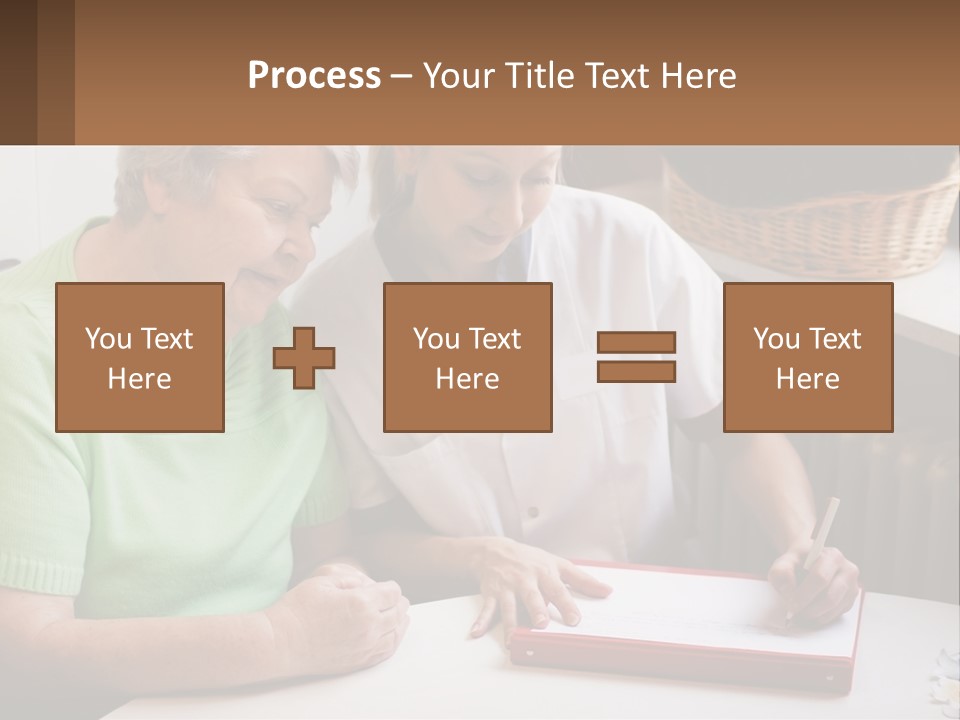 A Woman Sitting Next To A Woman Who Is Writing PowerPoint Template