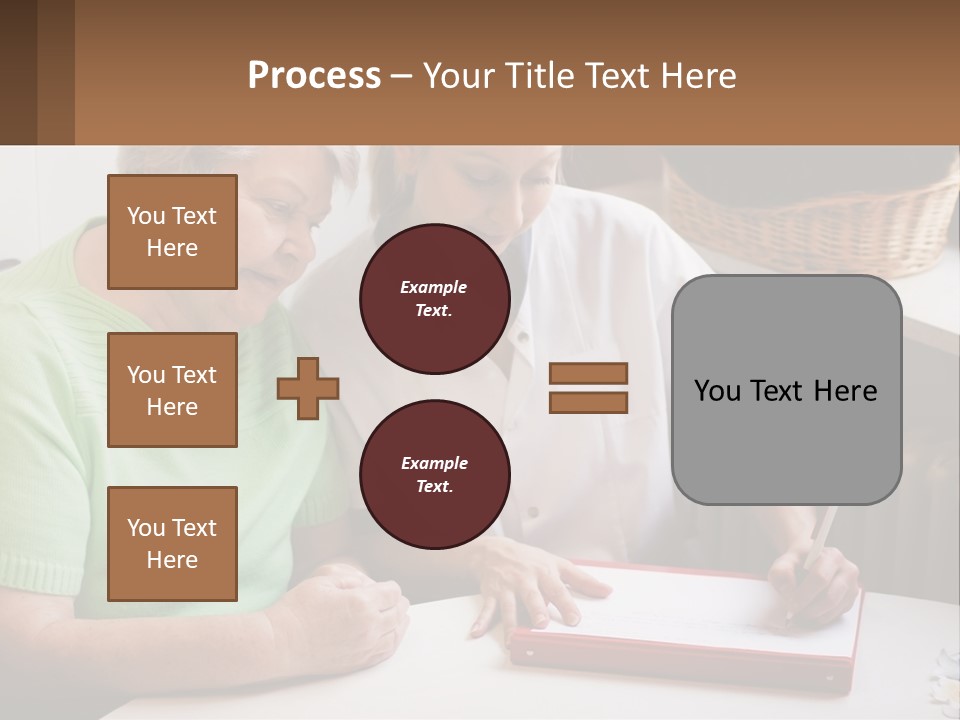 A Woman Sitting Next To A Woman Who Is Writing PowerPoint Template
