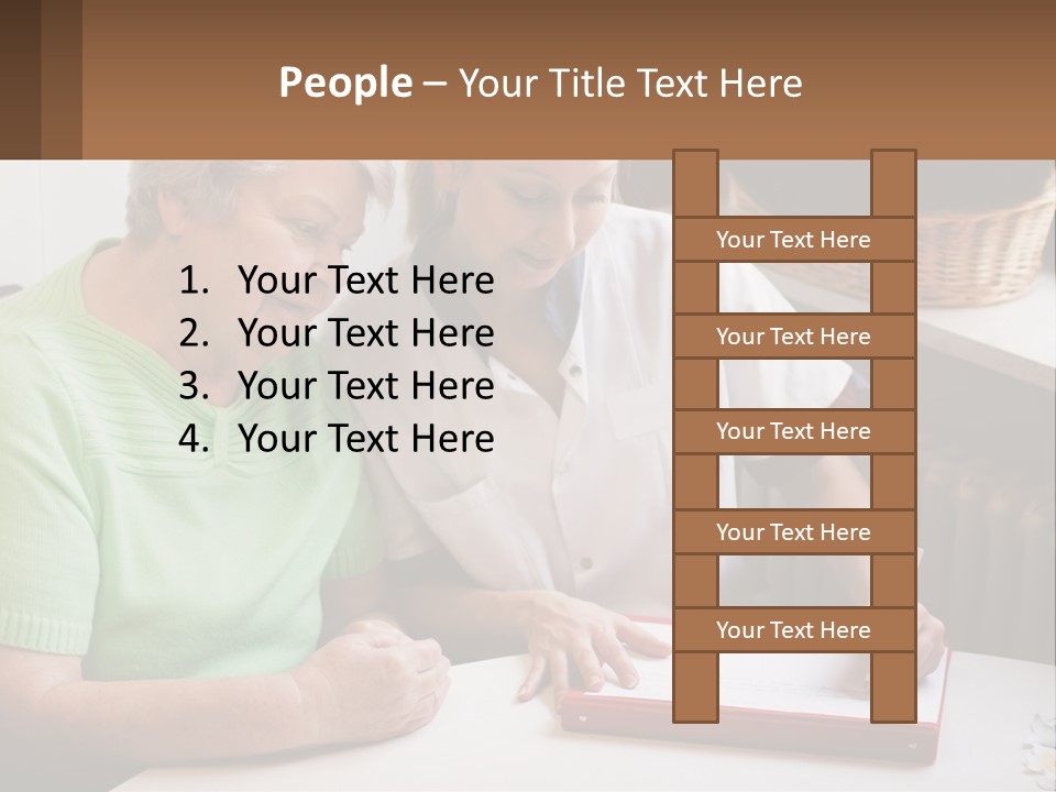 A Woman Sitting Next To A Woman Who Is Writing PowerPoint Template