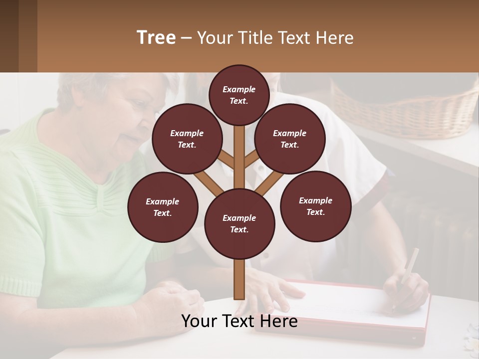 A Woman Sitting Next To A Woman Who Is Writing PowerPoint Template