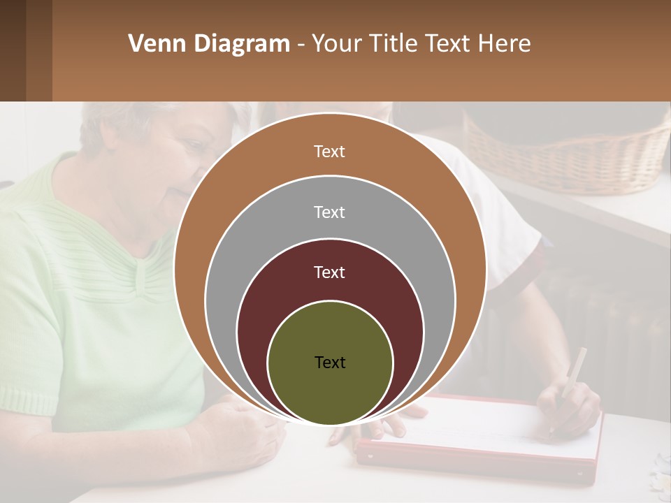 A Woman Sitting Next To A Woman Who Is Writing PowerPoint Template