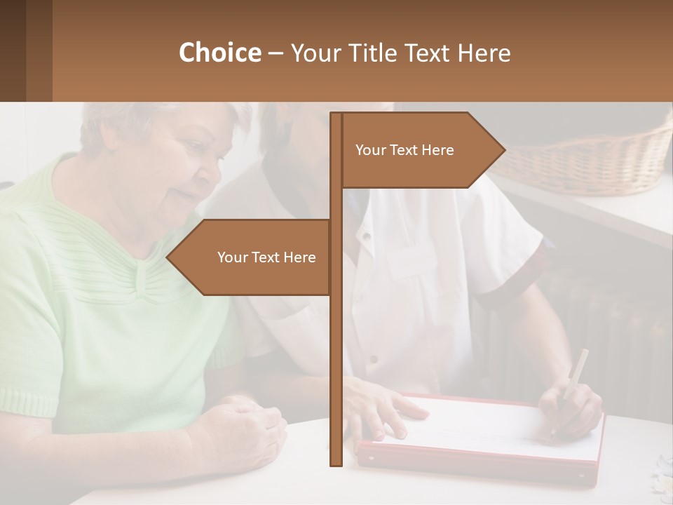 A Woman Sitting Next To A Woman Who Is Writing PowerPoint Template