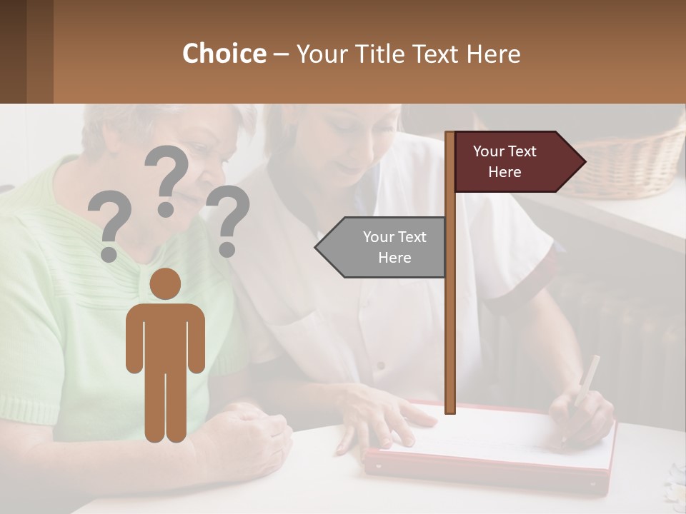 A Woman Sitting Next To A Woman Who Is Writing PowerPoint Template