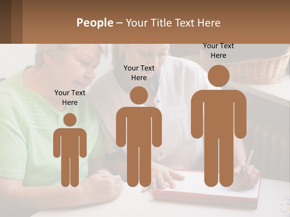 A Woman Sitting Next To A Woman Who Is Writing PowerPoint Template