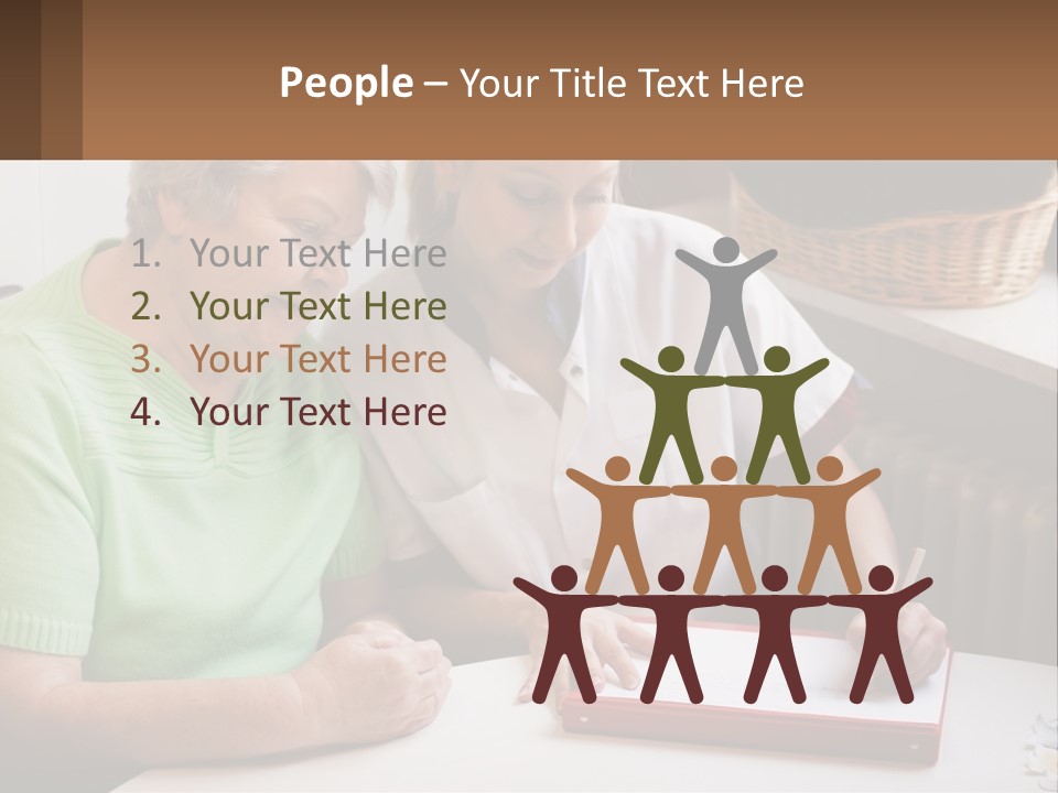 A Woman Sitting Next To A Woman Who Is Writing PowerPoint Template