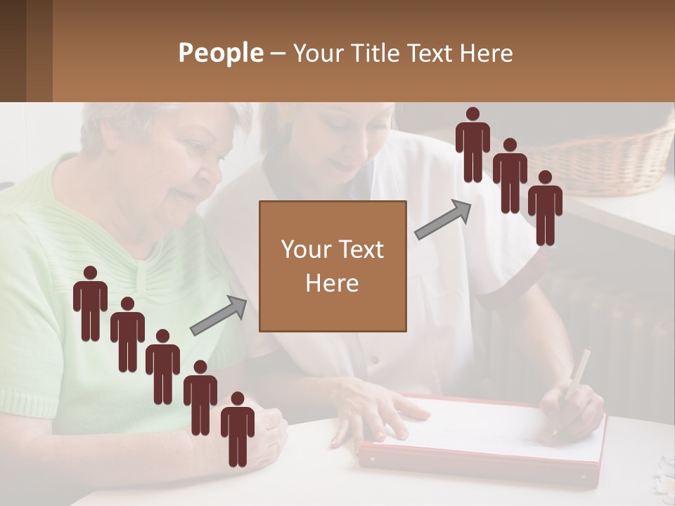 A Woman Sitting Next To A Woman Who Is Writing PowerPoint Template