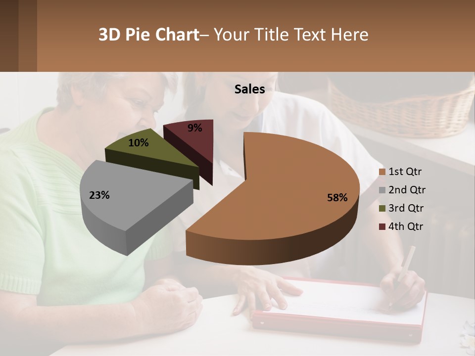 A Woman Sitting Next To A Woman Who Is Writing PowerPoint Template